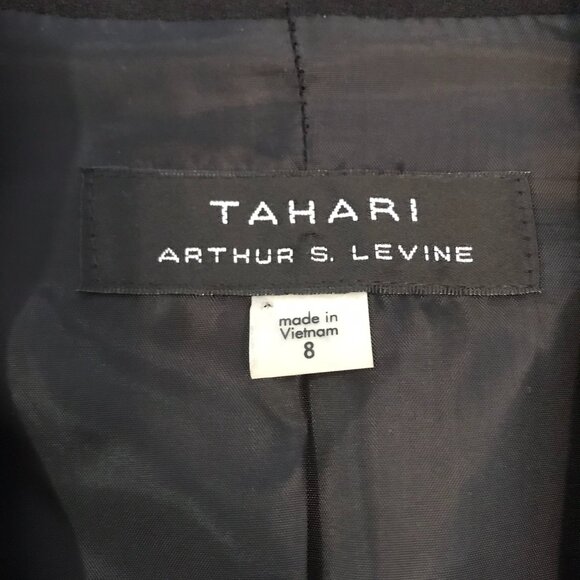 TAHARI Blazer Arthur Sir Levine Black with Lace Sleeves US Size 8 - Picture 6 of 10